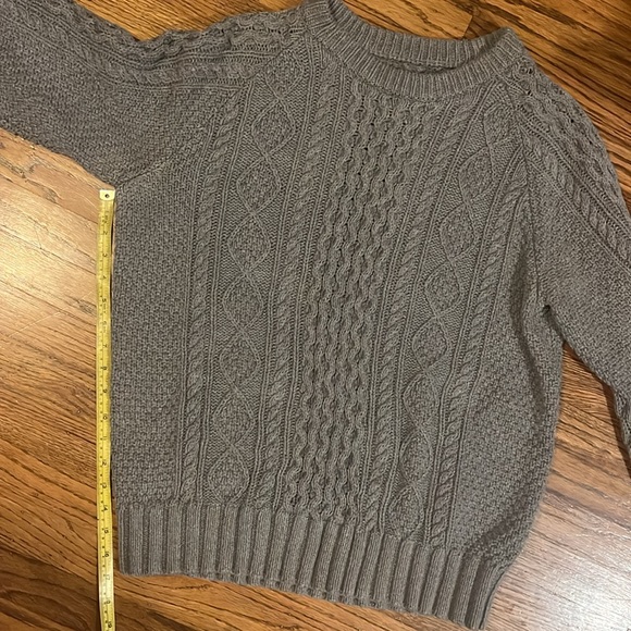 L.L. Bean Signature Fisherman Sweater M Grey - Picture 6 of 7